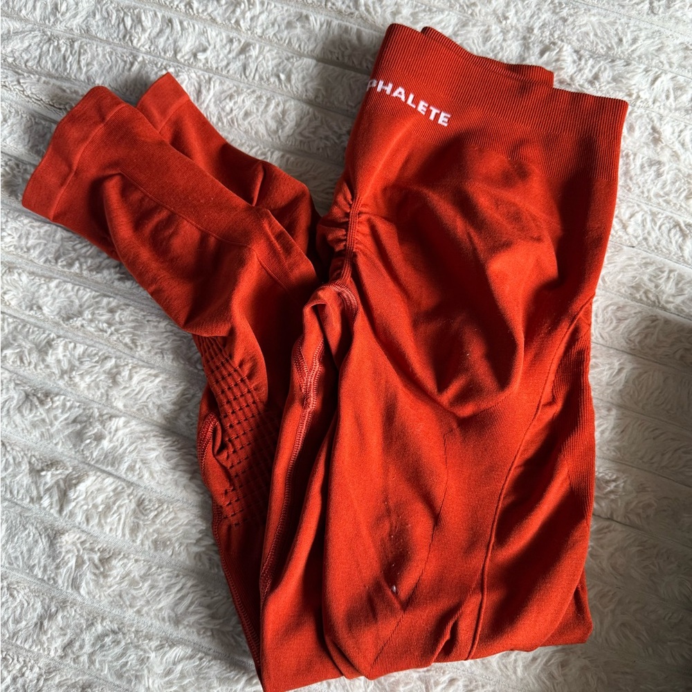 Alphalete Orange-Red Sculpting Leggings